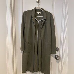 Jules & Leopold Army Green Cotton Longline Blazer
